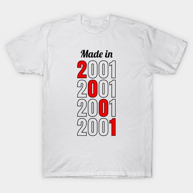 Made in 2001 T-Shirt by monkeyflip